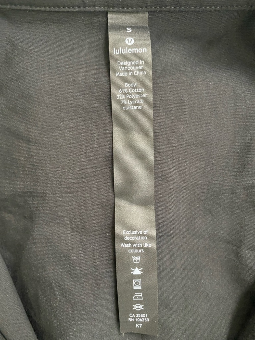 Lululemon Down To The Wire Long Sleeve Button Front Shirt | Slim Fit | Black - Picture 15 of 15